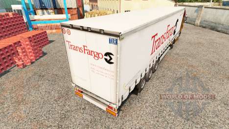 La peau Trans Fargo sur un rideau semi-remorque pour Euro Truck Simulator 2