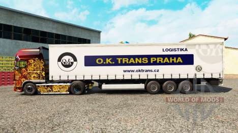 De la peau O. K. Trans Praha sur un rideau semi- pour Euro Truck Simulator 2