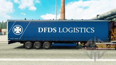 Haut DFDS Logistics auf einen Vorhang semi-trail für Euro Truck Simulator 2