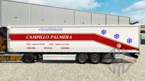 La peau Campillo Palmera sur un rideau semi-remo pour Euro Truck Simulator 2