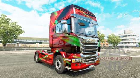 Rouge Effet peau de camion Scania pour Euro Truck Simulator 2