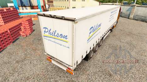 La peau Philson sur un rideau semi-remorque pour Euro Truck Simulator 2