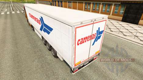 La peau Carreras sur un rideau semi-remorque pour Euro Truck Simulator 2