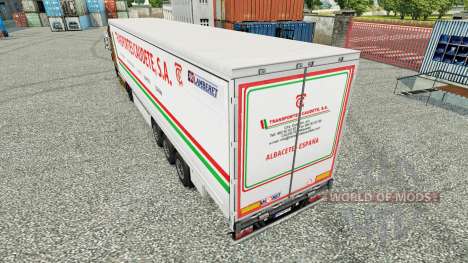 La peau Transportes Caudete S. A. rideau semi-re pour Euro Truck Simulator 2
