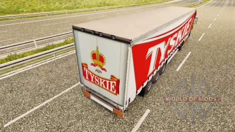 La peau Tyskie sur un rideau semi-remorque pour Euro Truck Simulator 2