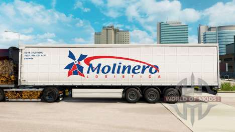 La peau Molinero Logistica sur un rideau semi-re pour Euro Truck Simulator 2