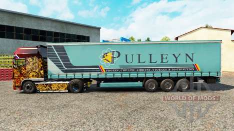 Haut Pulleyn auf einen Vorhang semi-trailer für Euro Truck Simulator 2