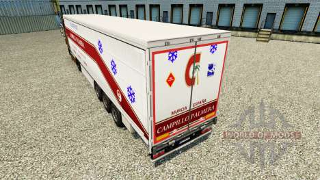 La peau Campillo Palmera sur un rideau semi-remo pour Euro Truck Simulator 2