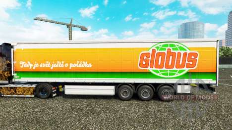 Haut Globus Vorhang semi-trailer für Euro Truck Simulator 2