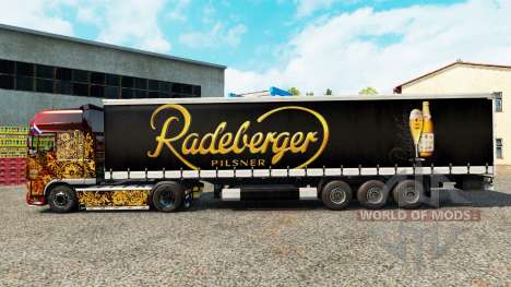 La peau Radeberger Pilsner sur un rideau semi-re pour Euro Truck Simulator 2
