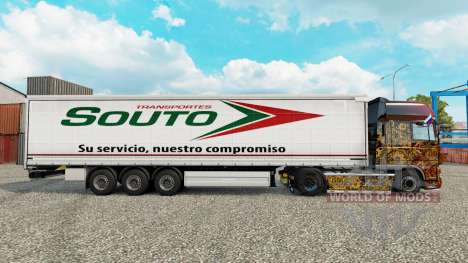 La peau Souto rideau semi-remorque pour Euro Truck Simulator 2