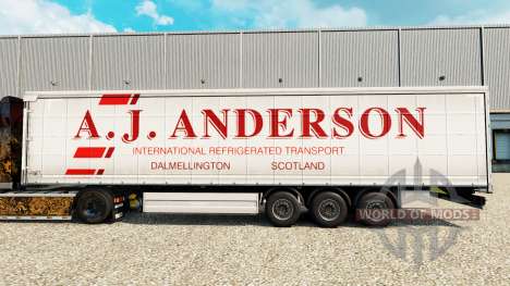 Haut A. J. Anderson auf einen Vorhang semi-trail für Euro Truck Simulator 2