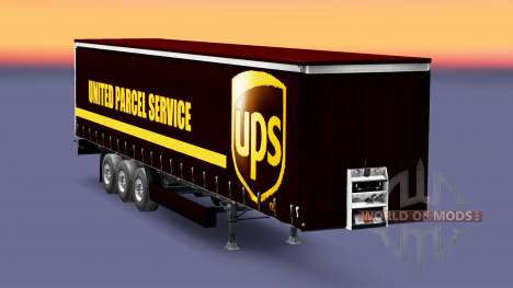 La peau United Parcel Service sur un rideau semi pour Euro Truck Simulator 2