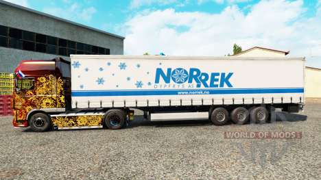 La peau Norrek sur un rideau semi-remorque pour Euro Truck Simulator 2