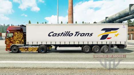 La peau Castillo Trans sur un rideau semi-remorq pour Euro Truck Simulator 2
