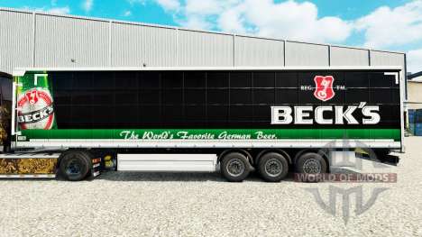 Haut Becks auf einen Vorhang semi-trailer für Euro Truck Simulator 2