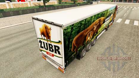La peau Zubr sur un rideau semi-remorque pour Euro Truck Simulator 2