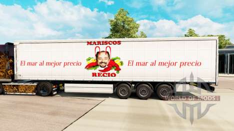 La peau Mariscos Recio sur un rideau semi-remorq pour Euro Truck Simulator 2
