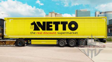 La peau Netto sur un rideau semi-remorque pour Euro Truck Simulator 2