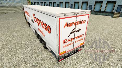 La peau Aurenico frio Expreso sur un rideau semi pour Euro Truck Simulator 2