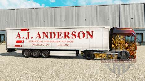 Haut A. J. Anderson auf einen Vorhang semi-trail für Euro Truck Simulator 2