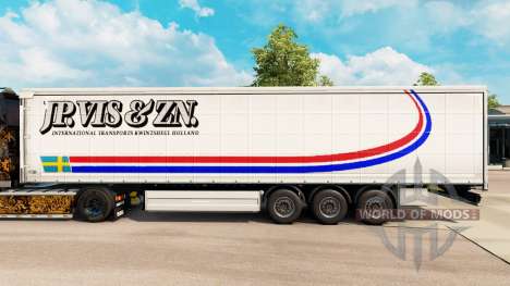 Haut Jp. Vis & Zn. auf einem Vorhang semi-traile für Euro Truck Simulator 2