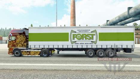 Haut Forst auf einen Vorhang semi-trailer für Euro Truck Simulator 2