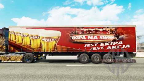 La peau Warka sur un rideau semi-remorque pour Euro Truck Simulator 2