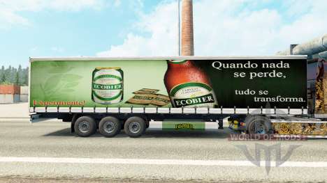 Haut Ecobier auf einen Vorhang semi-trailer für Euro Truck Simulator 2