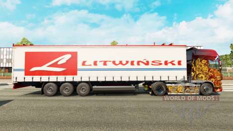 La peau Litwinski sur un rideau semi-remorque pour Euro Truck Simulator 2