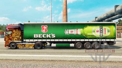 La peau Becks sur un rideau semi-remorque pour Euro Truck Simulator 2