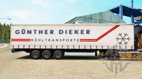 Haut Gunther Dieker auf einen Vorhang semi-trail für Euro Truck Simulator 2