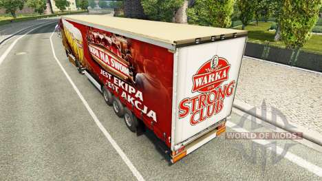 La peau Warka sur un rideau semi-remorque pour Euro Truck Simulator 2