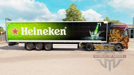 La peau Heineken pour rideau semi-remorque pour Euro Truck Simulator 2