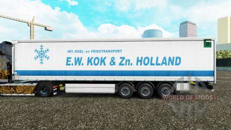 La peau E. W. Kok & Zn en Hollande rideau semi-r pour Euro Truck Simulator 2