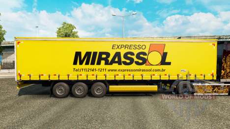 Haut Mirassol Logistik am Vorhang semi-trailer für Euro Truck Simulator 2