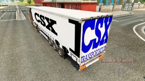 La peau sur CSX rideau semi-remorque pour Euro Truck Simulator 2