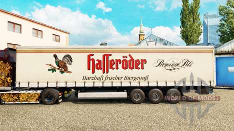 Haut Halleroder auf einen Vorhang semi-trailer für Euro Truck Simulator 2