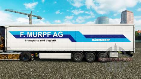 La peau F. Murpf AG sur un rideau semi-remorque pour Euro Truck Simulator 2