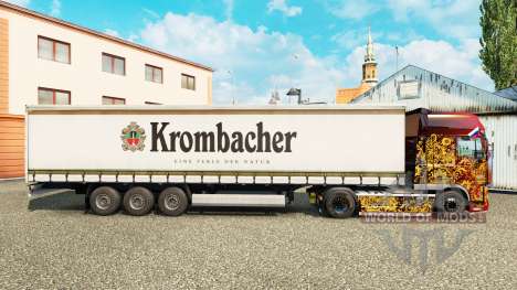 La peau Krombacher sur un rideau semi-remorque pour Euro Truck Simulator 2