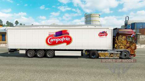 La peau Campofrio sur un rideau semi-remorque pour Euro Truck Simulator 2