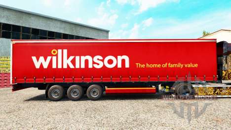 La peau Wilkinson sur un rideau semi-remorque pour Euro Truck Simulator 2