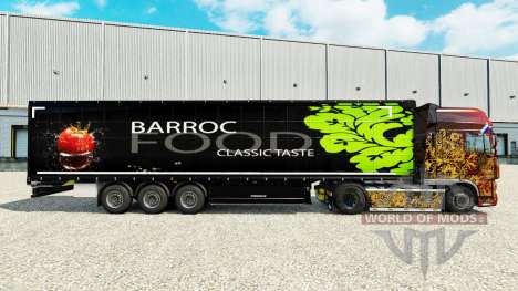 Haut Barroc Essen auf einen Vorhang semi-trailer für Euro Truck Simulator 2