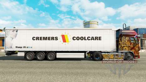 La peau Cremers Coolcare sur un rideau semi-remo pour Euro Truck Simulator 2