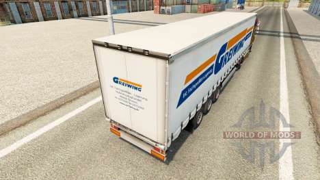 Haut Greiwing auf einen Vorhang semi-trailer für Euro Truck Simulator 2