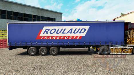 La peau Roulaud Transports sur un rideau semi-re pour Euro Truck Simulator 2