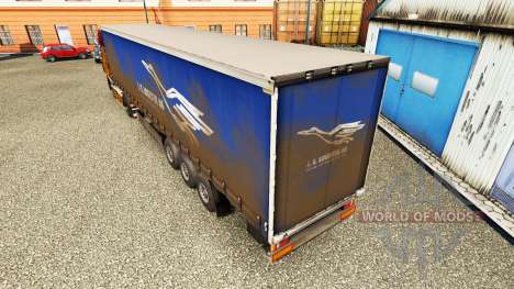 La peau de J. S. Logistik AG sur un rideau semi- pour Euro Truck Simulator 2