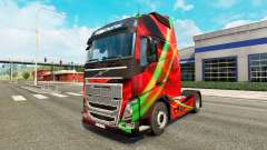 Rouge Effet peau pour Volvo camion pour Euro Truck Simulator 2