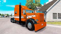 Скин Orange mit Weißen Streifen на Peterbilt 389 für American Truck Simulator