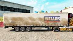 Weller Spedition de la peau sur la semi-remorque à rideaux pour Euro Truck Simulator 2